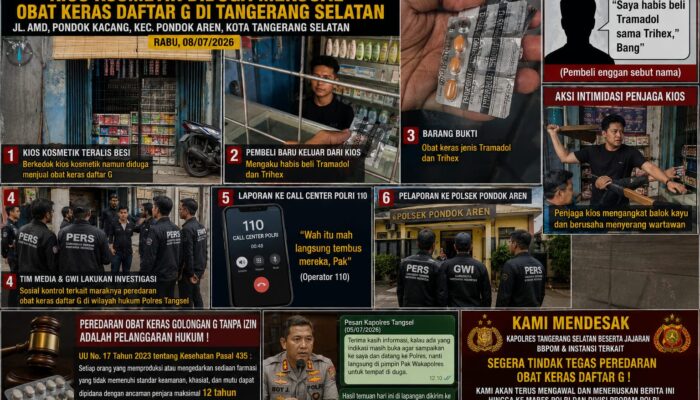 Gabungan Media Bersama GWI Temukan Kios Kosmetik Diduga Menjual Obat Keras Daftar G di Tangerang Selatan