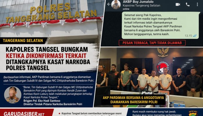 Kapolres Tangsel Belum Berikan Tanggapan Saat Dikonfirmasi Terkait Informasi Penangkapan Kasat Narkoba Polres Tangsel