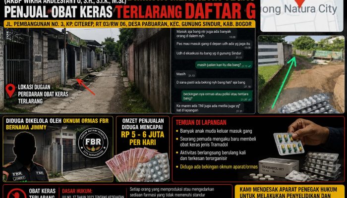 Kapolres Bogor Kabupaten (AKBP Wikha Ardilestanto, S.H., S.I.K., M.Si.) Diminta Menindak Tegas Penjual Obat Keras Terlarang Daftar G