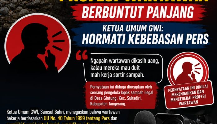 Diduga Rendahkan Profesi Wartawan, GWI Tegaskan Kebebasan Pers Harus Dihormati