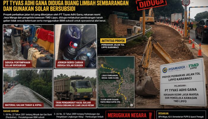 Proyek Perbaikan Jalan Tol Lippo Karawaci: PT Tyvas Adhi Gana Diduga Buang Limbah Sembarangan dan Gunakan Solar Bersubsidi
