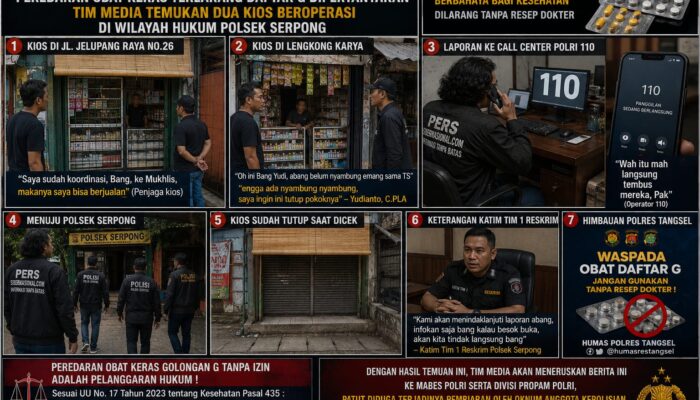 Pembiaran Atau Dibiarkan?, Peredaran Obat Keras Terlarang Daftar G Dipertanyakan, Tim Media Temukan Dua Kios Beroperasi di Wilayah Hukum Polsek Serpong