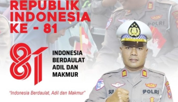Satlantas Polres Sampang Ucapkan Dirgahayu RI ke-81, Usung Tema “Indonesia Berdaulat, Adil dan Makmur”