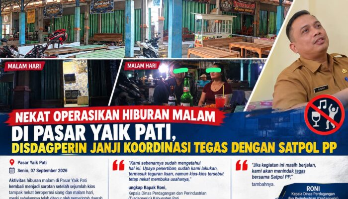 Nekat Operasikan Hiburan Malam di Pasar Yaik Pati, Disdagperin Janji Koordinasi Tegas dengan Satpol PP