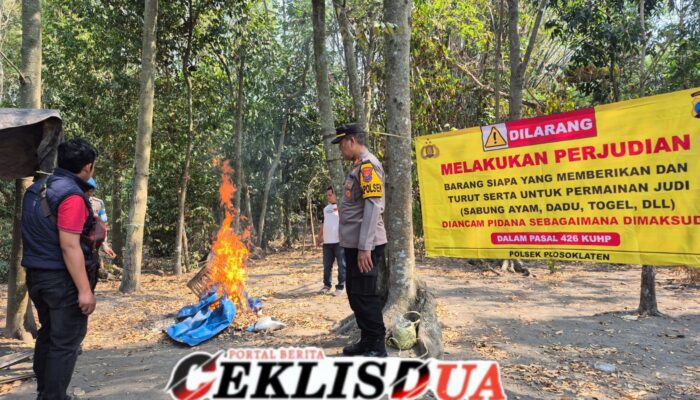 Respon Cepat Aduan Masyarakat, Polres Kediri Bongkar Arena Sabung Ayam di Plosorejo