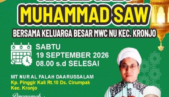 MWC NU Kronjo Gelar Peringatan Maulid Nabi, Hadirkan Ceramah dan Layanan Sosial