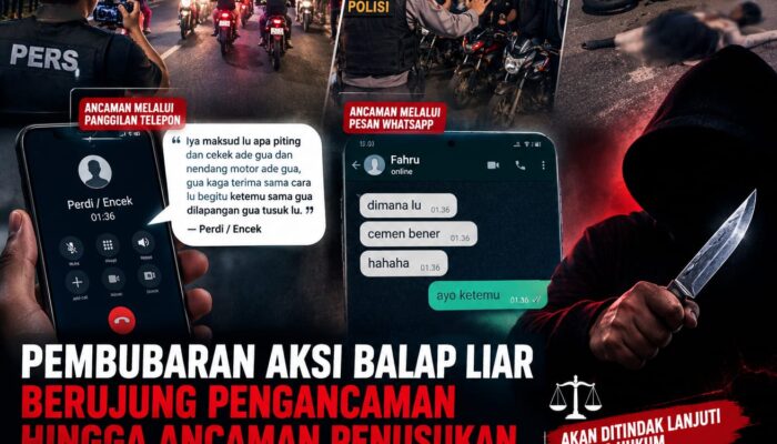 Pembubaran Aksi Balap Liar, Berujung Pengancaman Hingga Ancaman Penusukan