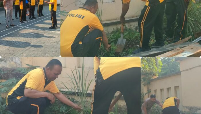 GREEN POLICING POLSEK BUBUTAN: Apel Kesiapan Berlanjut Penanaman Pohon, Personel Diingatkan Pahami Quick Wins Kapolri