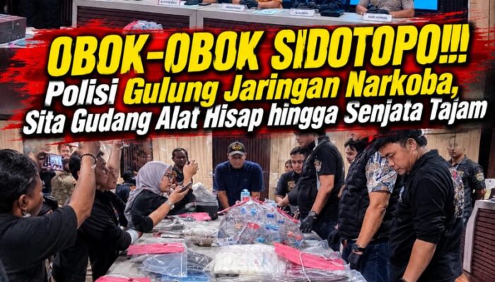 OBOK-OBOK SIDOTOPO!!! Polisi Gulung Jaringan Narkoba, Sita Gudang Alat Hisap hingga Senjata Tajam