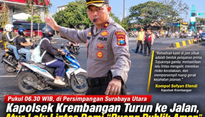 Menjaga Pagi di Wilayah Hukum Krembangan, Saat Seragam Cokelat Turun ke Titik Macet