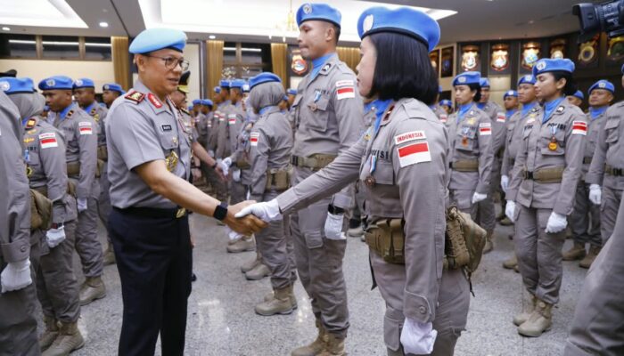 Wakapolri Pimpin Upacara Purna Tugas FPU 7 Minusca, 140 Personel Terima Penghargaan